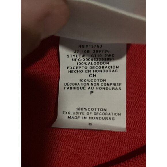 CHAMPION Mens T-Shirt Short Sleeve Small Red Plain Logo Activewear Casual NWT - Picture 7 of 10